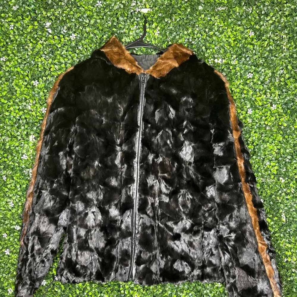 Rich Furs Dittrich Black and brown sections mink coat
